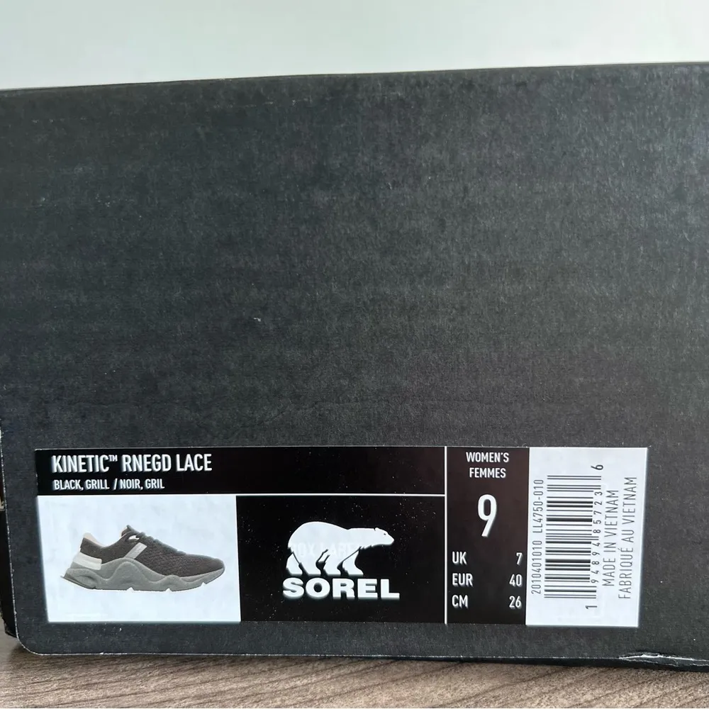 Sorel Kinetic RNEGD Lace Sneakers Black Grill Women’s Size 9 #B1336 - Image 2