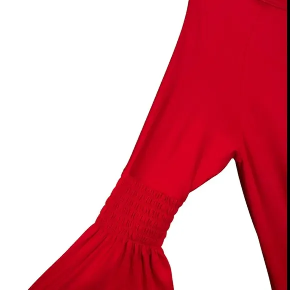 Agnes &‎ Dora Red Holiday Smocked Sleeve Women's Dress Size S NWT Festive Party - Image 4