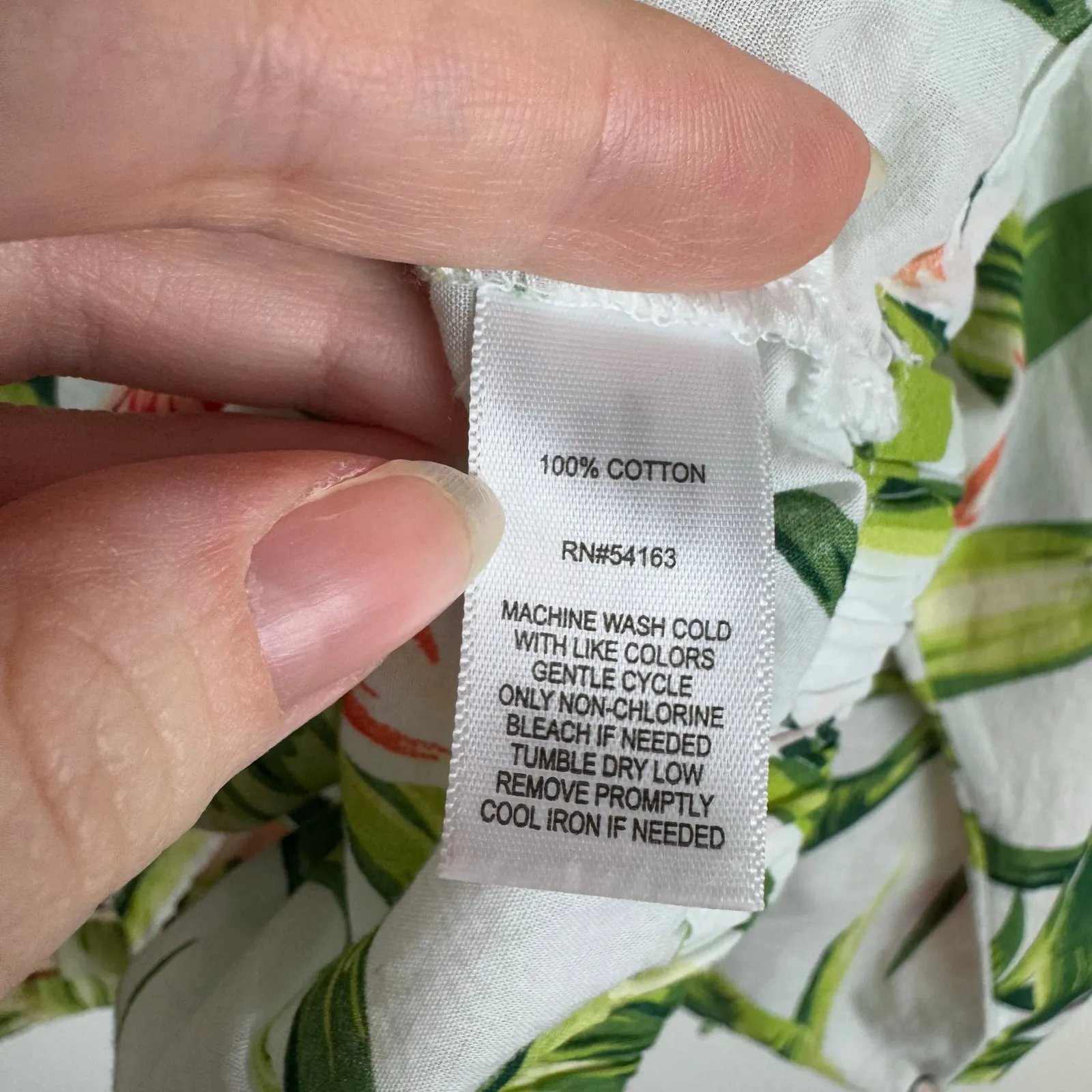 Marc New York Womens Floral Button Up‎ Cropped Tie Waist Blouse Large Tropical - Image 8