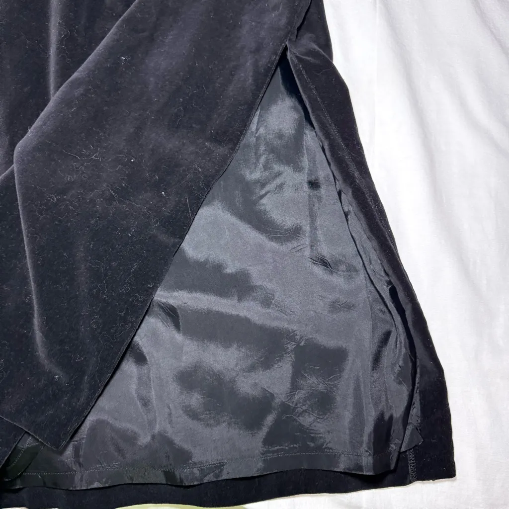 Vintage Signature Expressions Black Velvet Long Pencil Maxi Skirt Whimsgoth Size L - Image 5