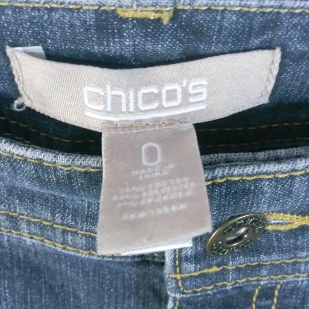 Chico's Dark Wash Mid Rise Skinny Boot Cut Jeans 4 - Image 4