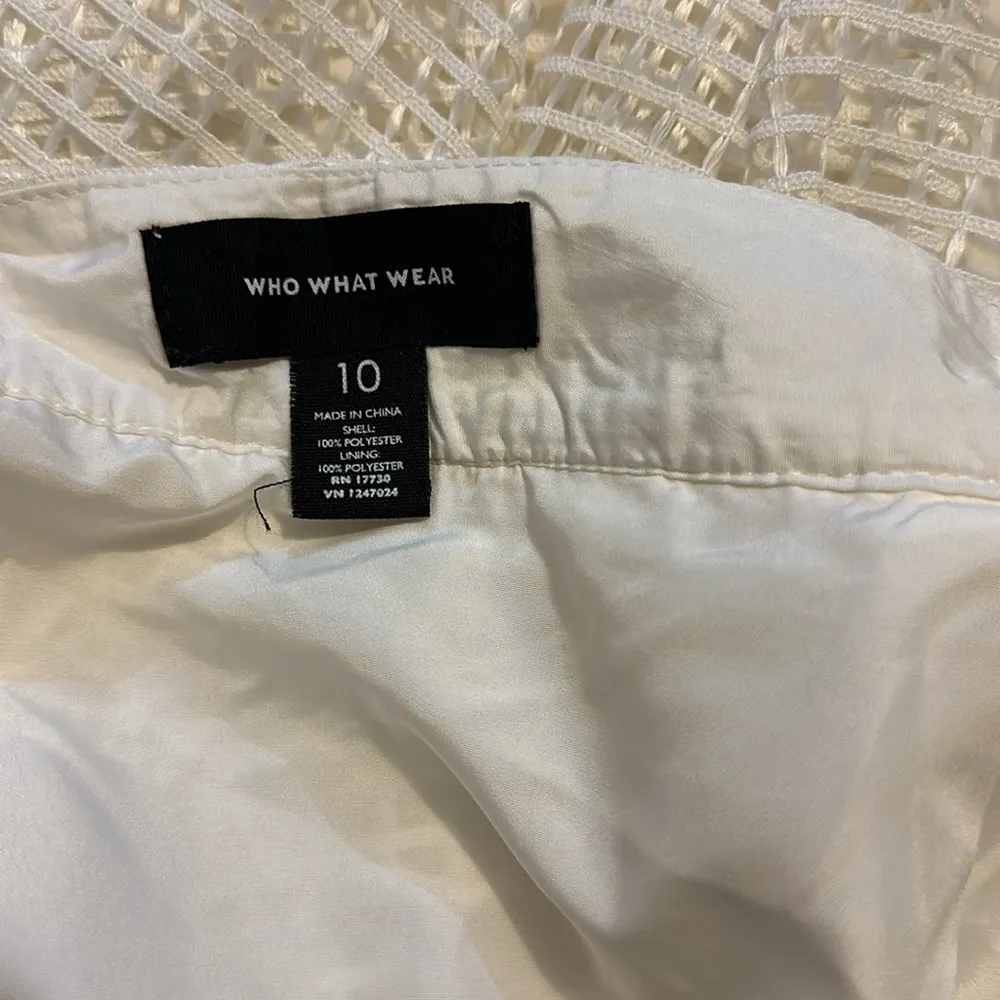 Women’s 10 Pleated White Mesh Zipper Mini Midi Skirt - Image 8