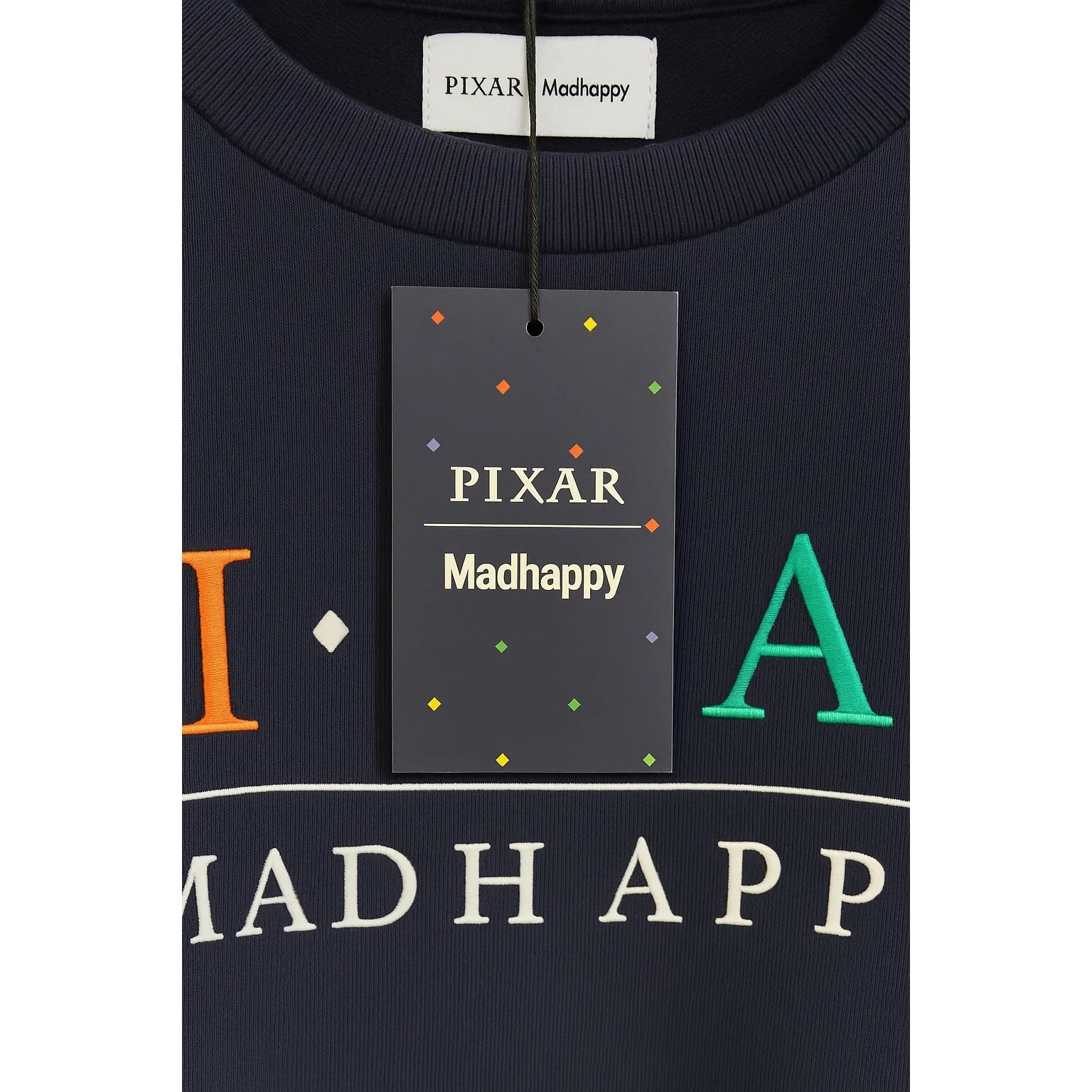 Madhappy Pixar Embroidered Unisex Crewneck Sweatshirt Blue XS Limited Edition - Image 4