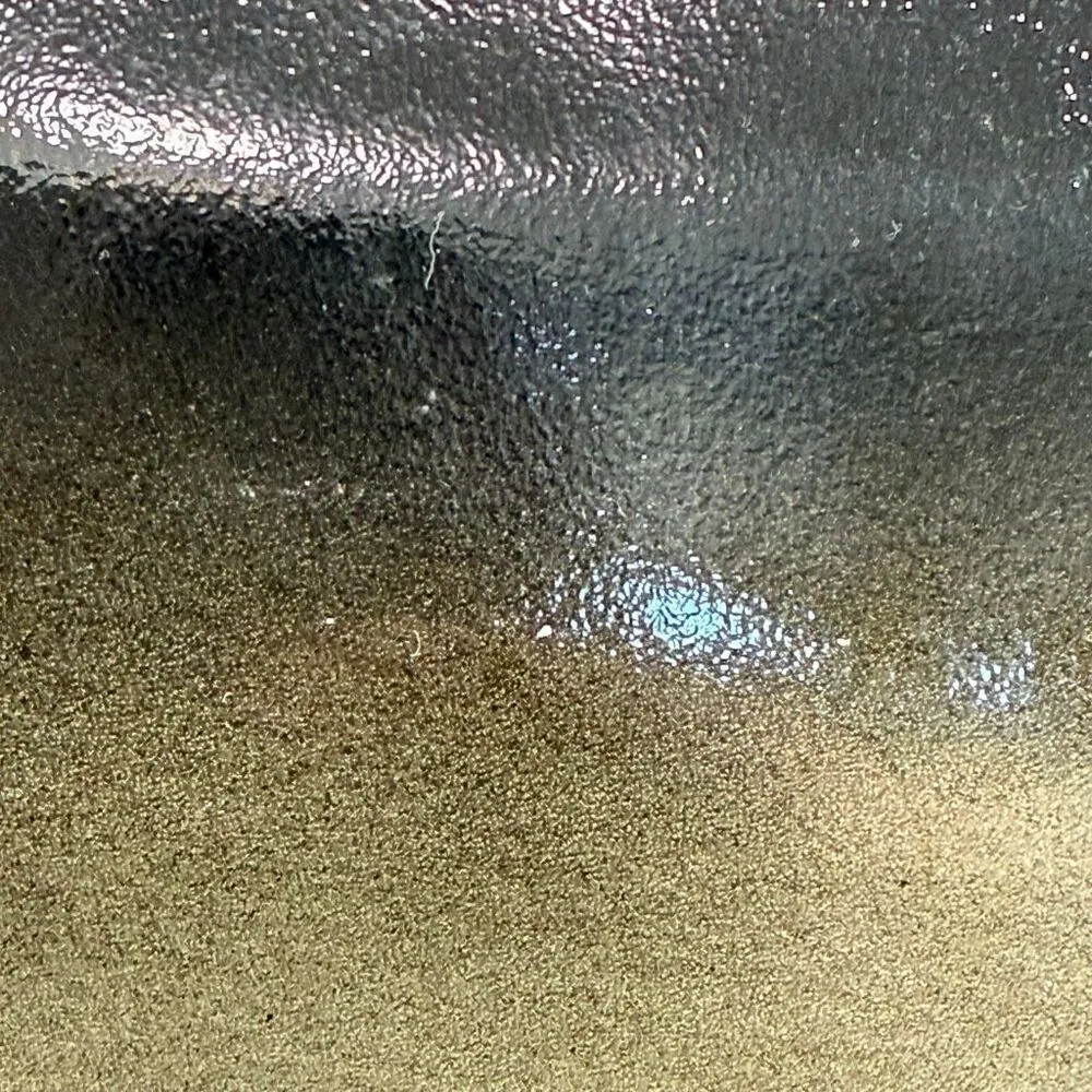 Hobo International Patent Leather Long Frame Clutch Purse Black to Gray Ombre 6x - Image 9