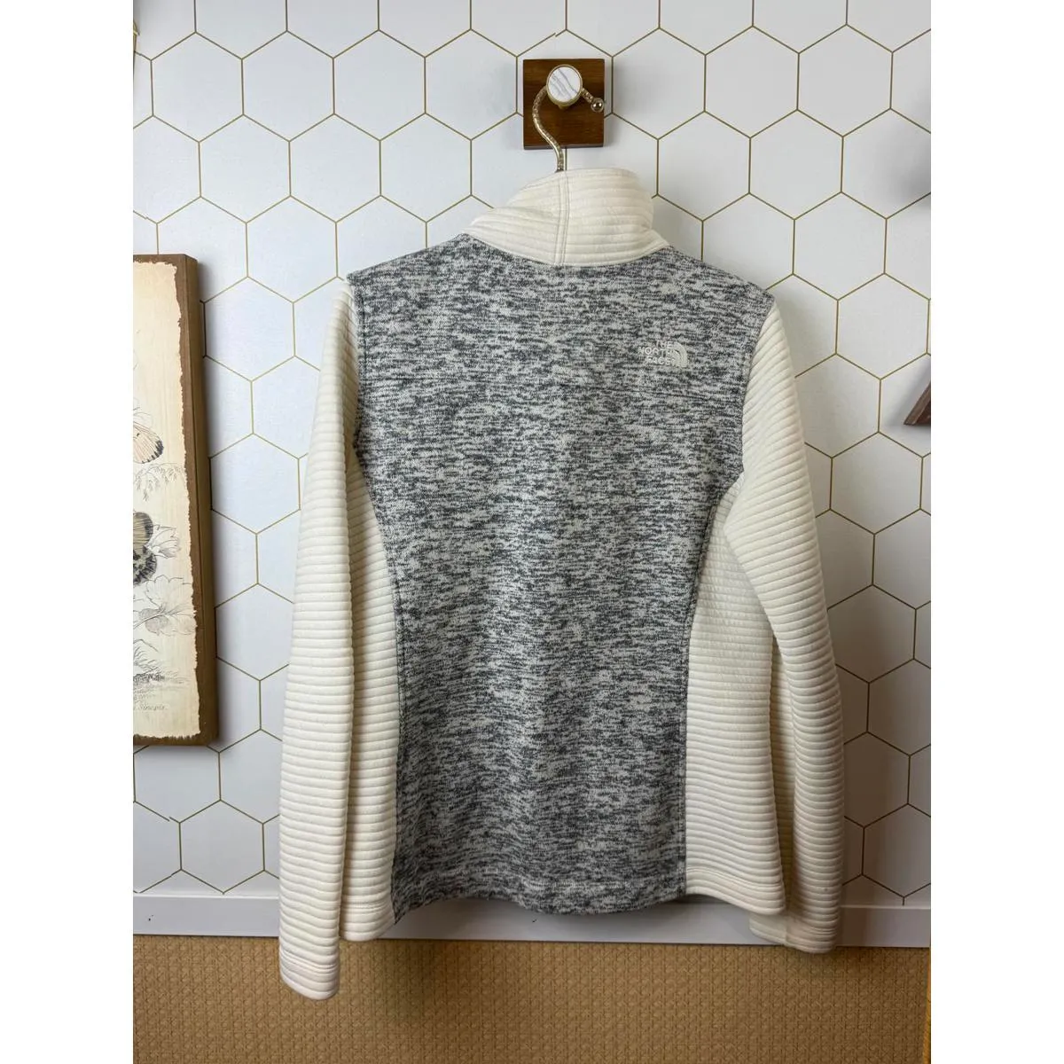 The North Face Cream and Gray Indi Parka Full Zip Fleece Jacket - Size - Medium - Image 4