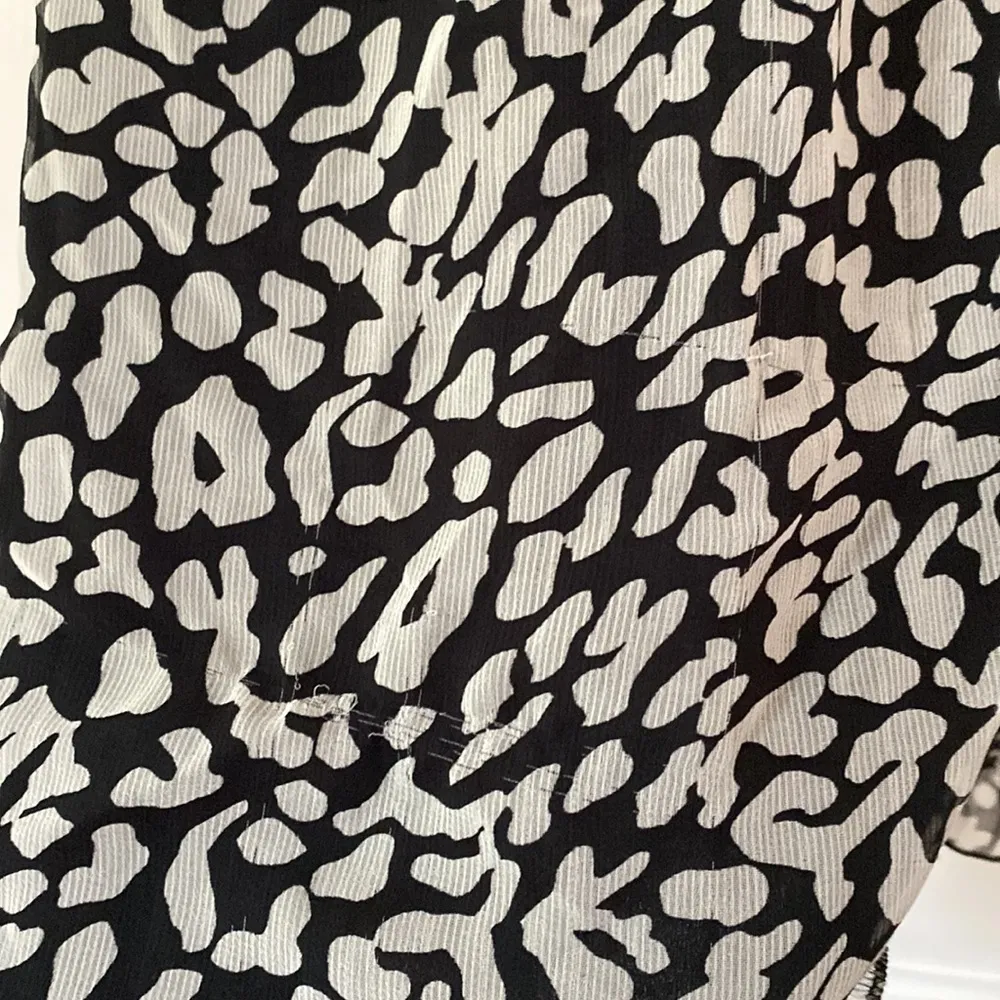 Topshop Animal Print Leopard Cheetah Dress Long Sleeves Ruffle Collared Size 2‎ - Image 3