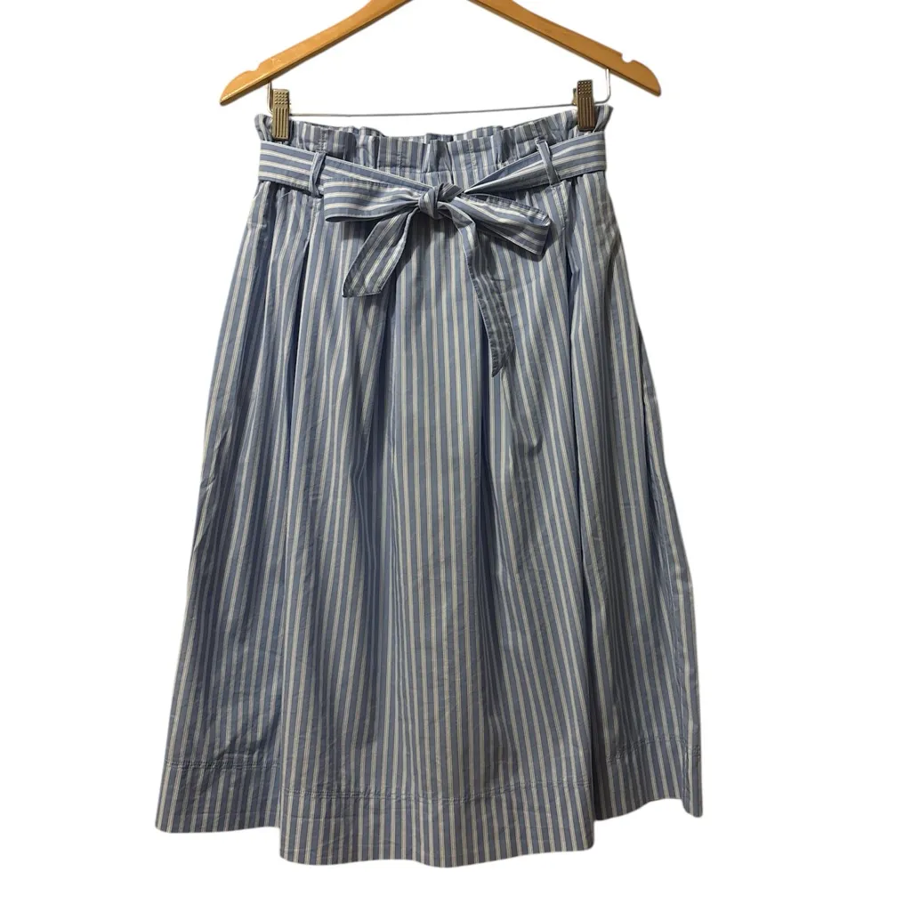 H&M Light Blue Striped A-Line Skirt - Image 3