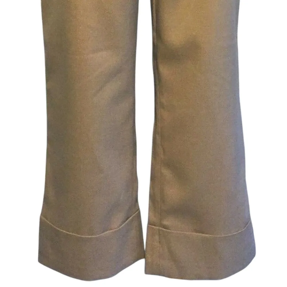 Cache Crop Gold Metallic Pant 3" Wide Waist Self Belt Stretch New $118 NWT - Image 3