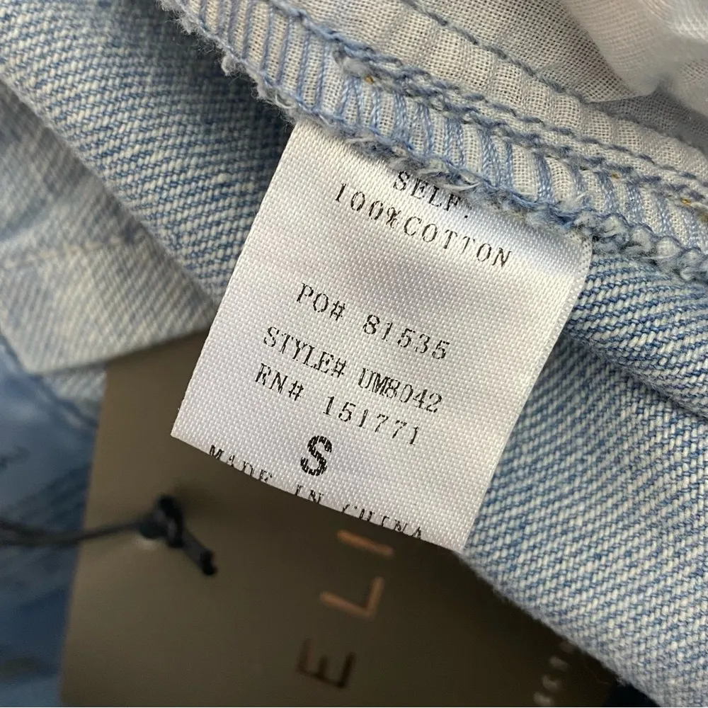 Denim Faux Wrap Surplice Straight Leg Jean Jumpsuit Overalls: Light Wash - Image 9