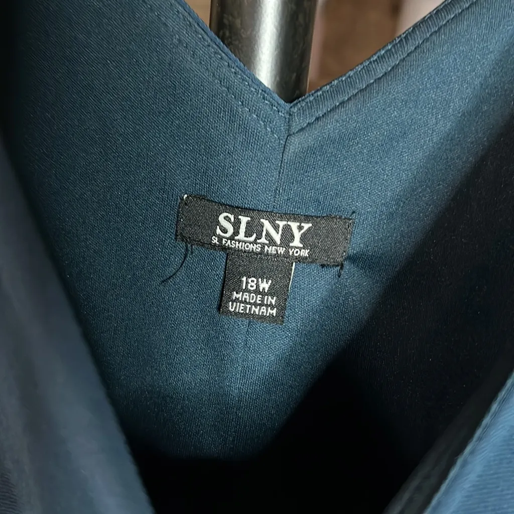 SLNY slip dress sleeveless formal summer wedding midi bride party plus size - Image 3