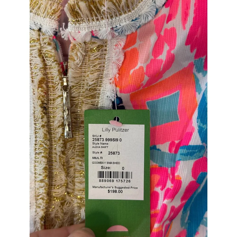 NEW NWT Lilly Pulitzer Alexa Goombay Smashed Fringe Pineapple Shift Dress size 0 - Image 5