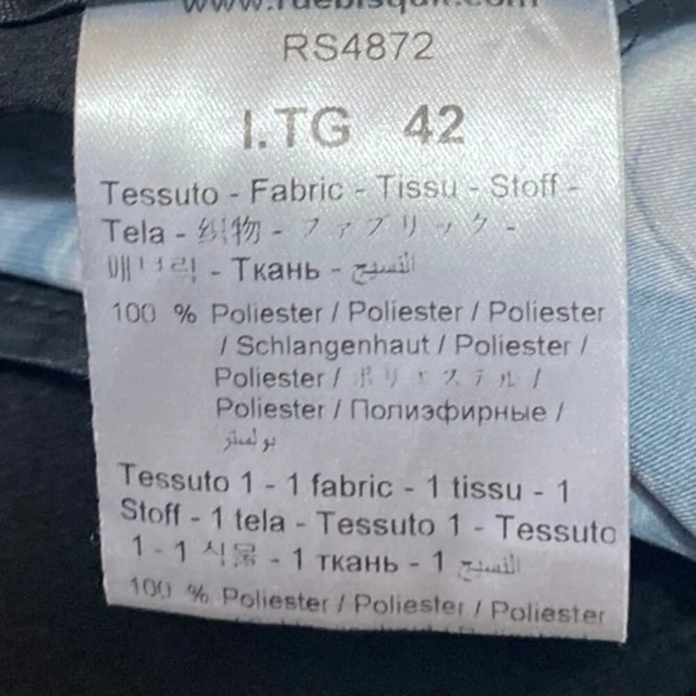 Rue 8isquit Womens Black Floral High Rise Wide Leg Button Trousers Pants 42/US M Size M - Image 6