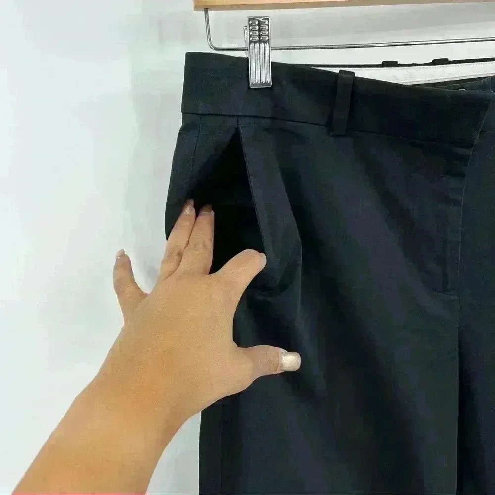 Ann Taylor‎ Women's Black Cotton Casual Dressy Lightweight Chino Pants Size 6 - Image 4