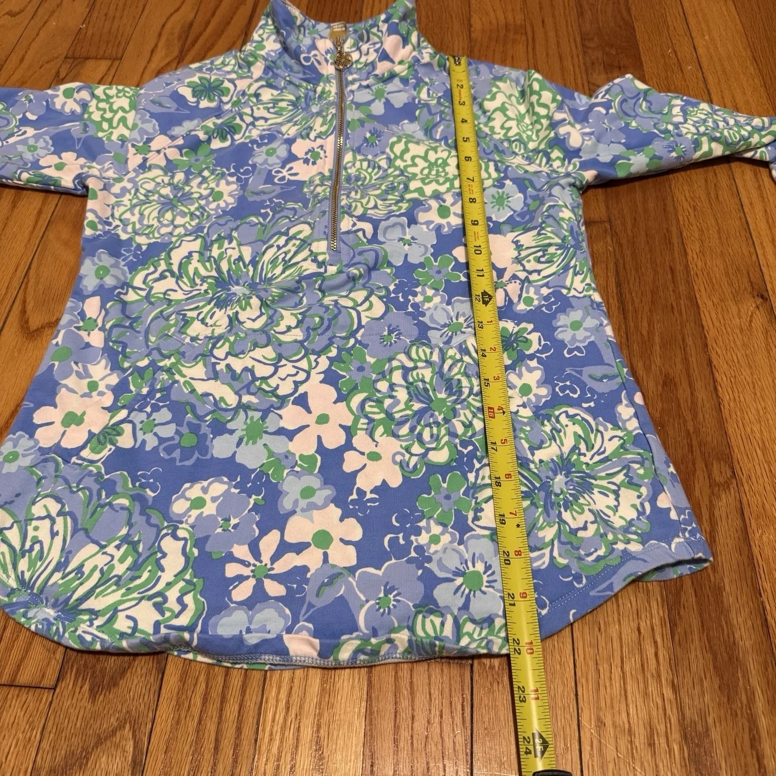 Lilly Pulitzer UPF 50+ Skipper Popover in Blue Green Floral Size‎ XXS - Image 7
