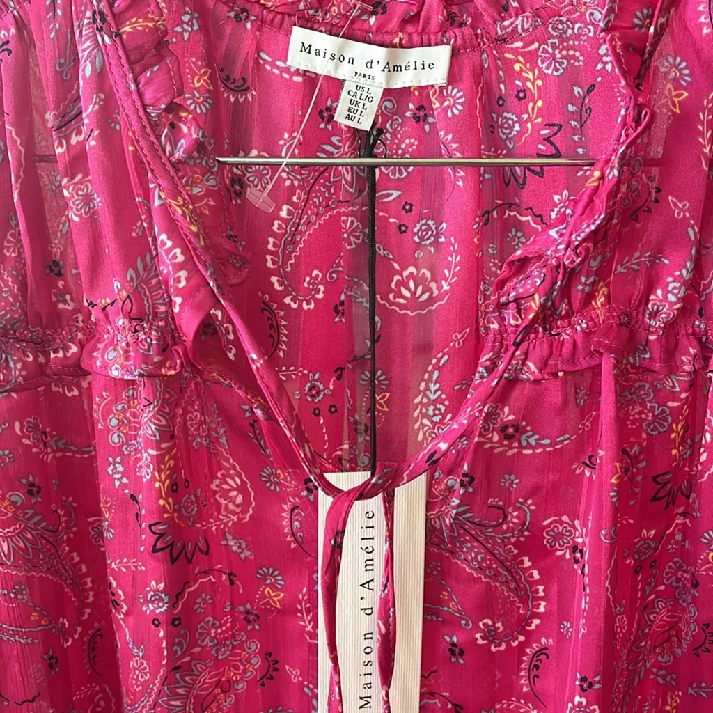 Maison de Amelie blouse Pink Size L - Image 3