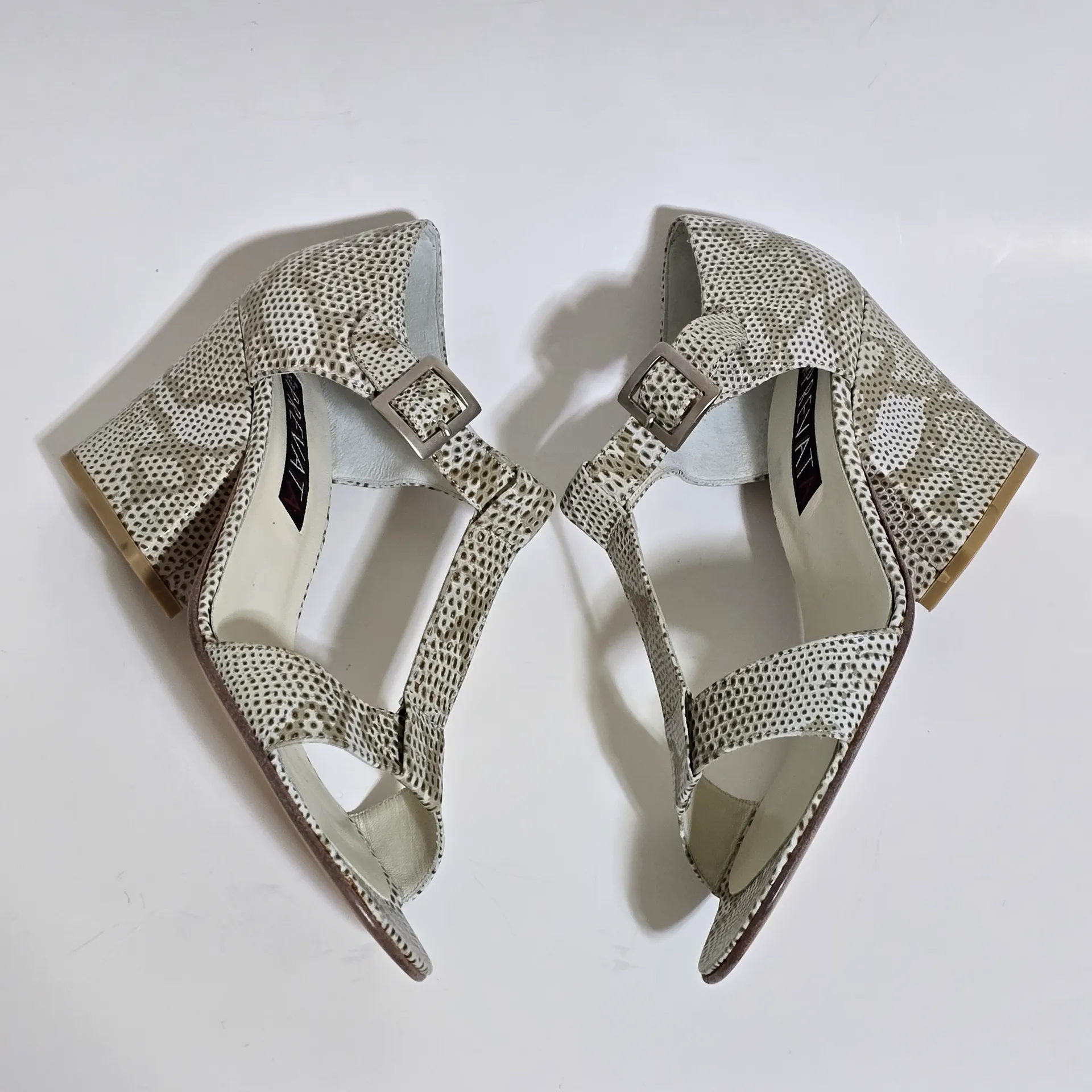 Vintage Prevata Italian Reptile Leather Heeled Sandals – Size 7½ - Image 8