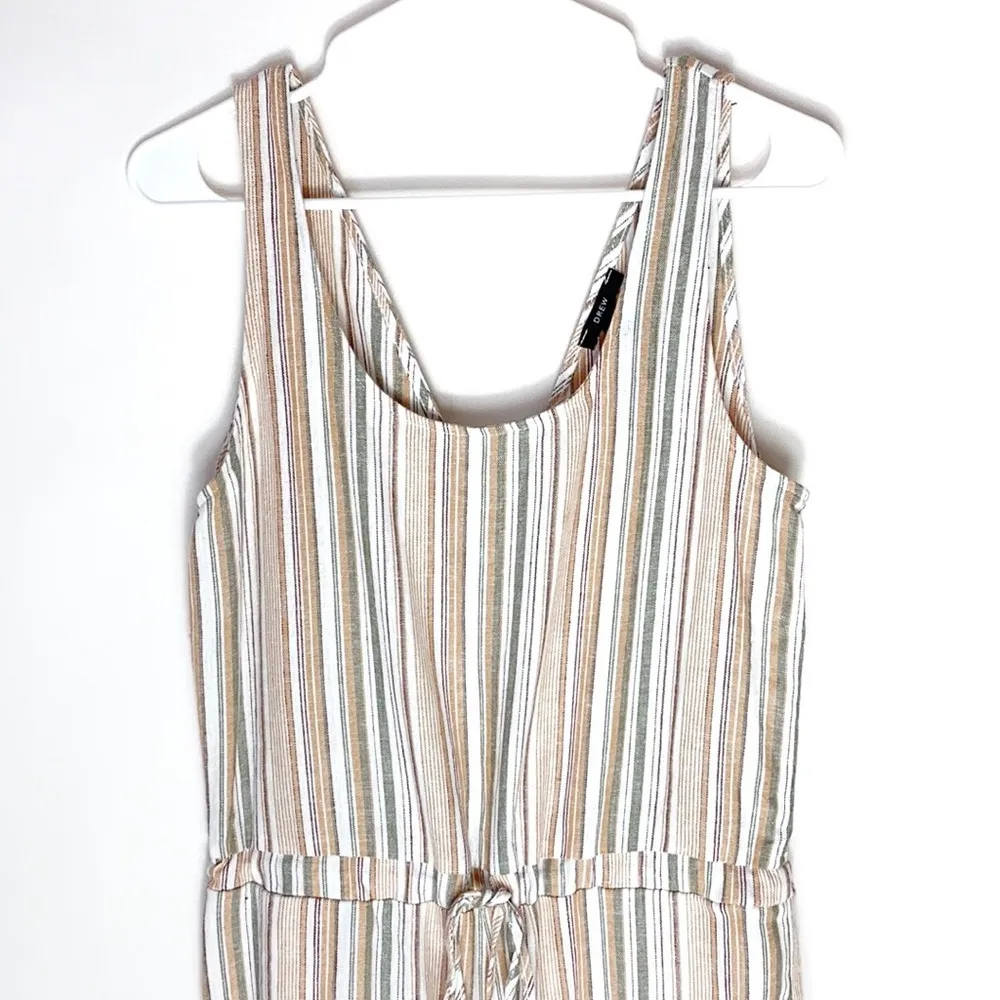 Drew striped linen blend sleeveless jumpsuit S - Image 2