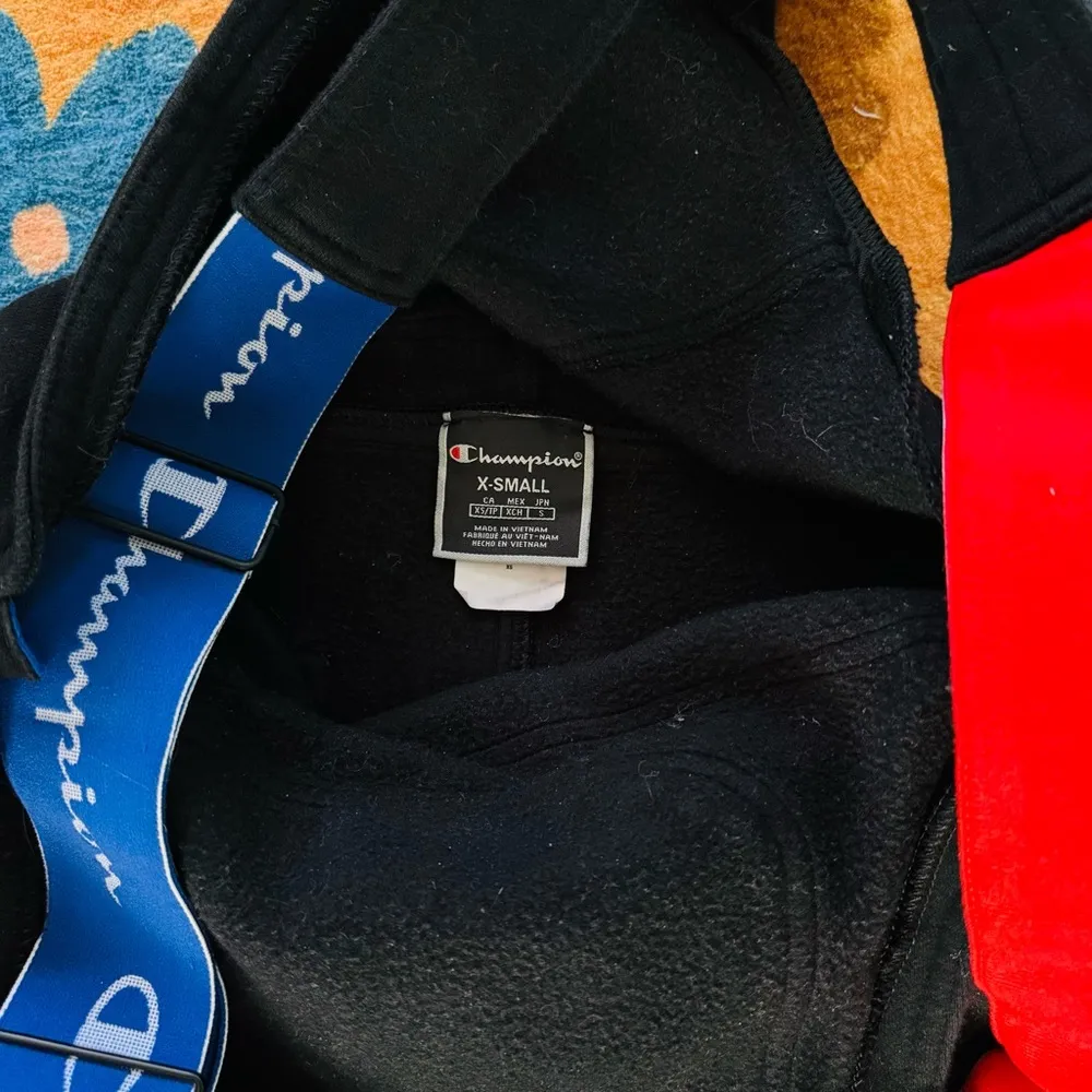 Rare Champion Fleece Overalls with blue & red straps - Image 3