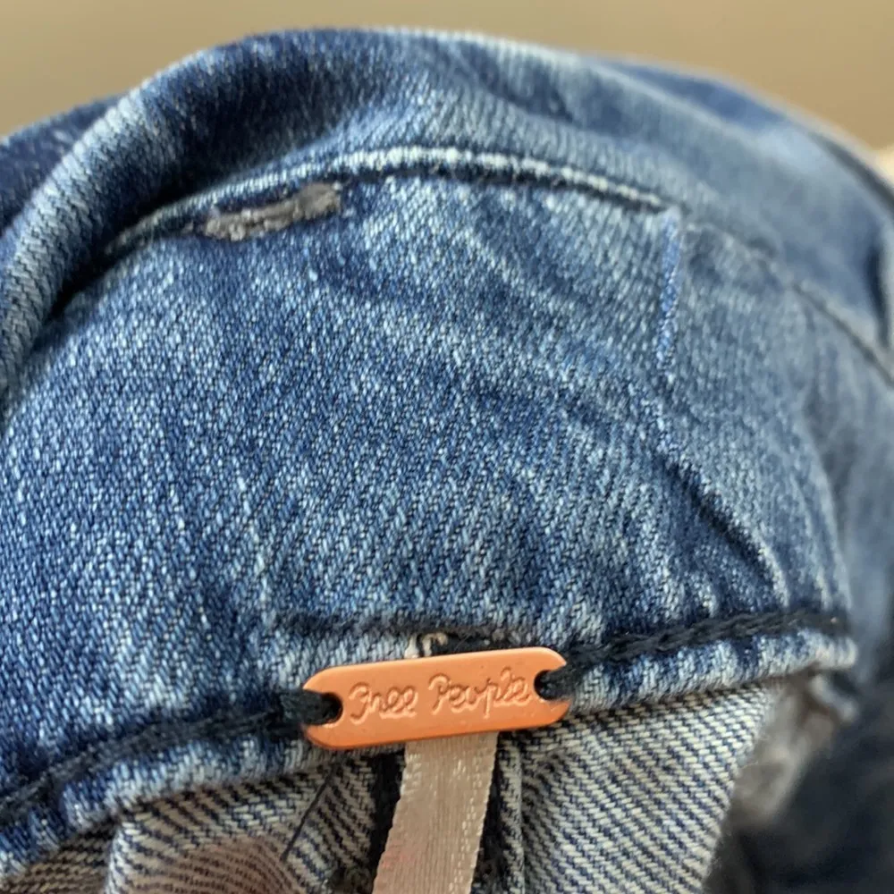 Free People Splendor in the Grass Paperbag Waist Denim Jean Skirt - Image 3