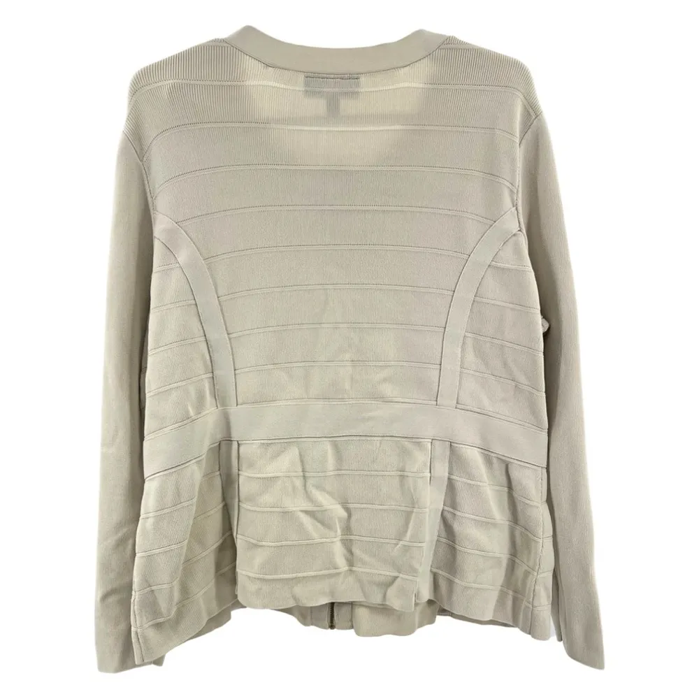 Lane Bryant zip up sweater textured cream 18/20 business casual professional - Image 2
