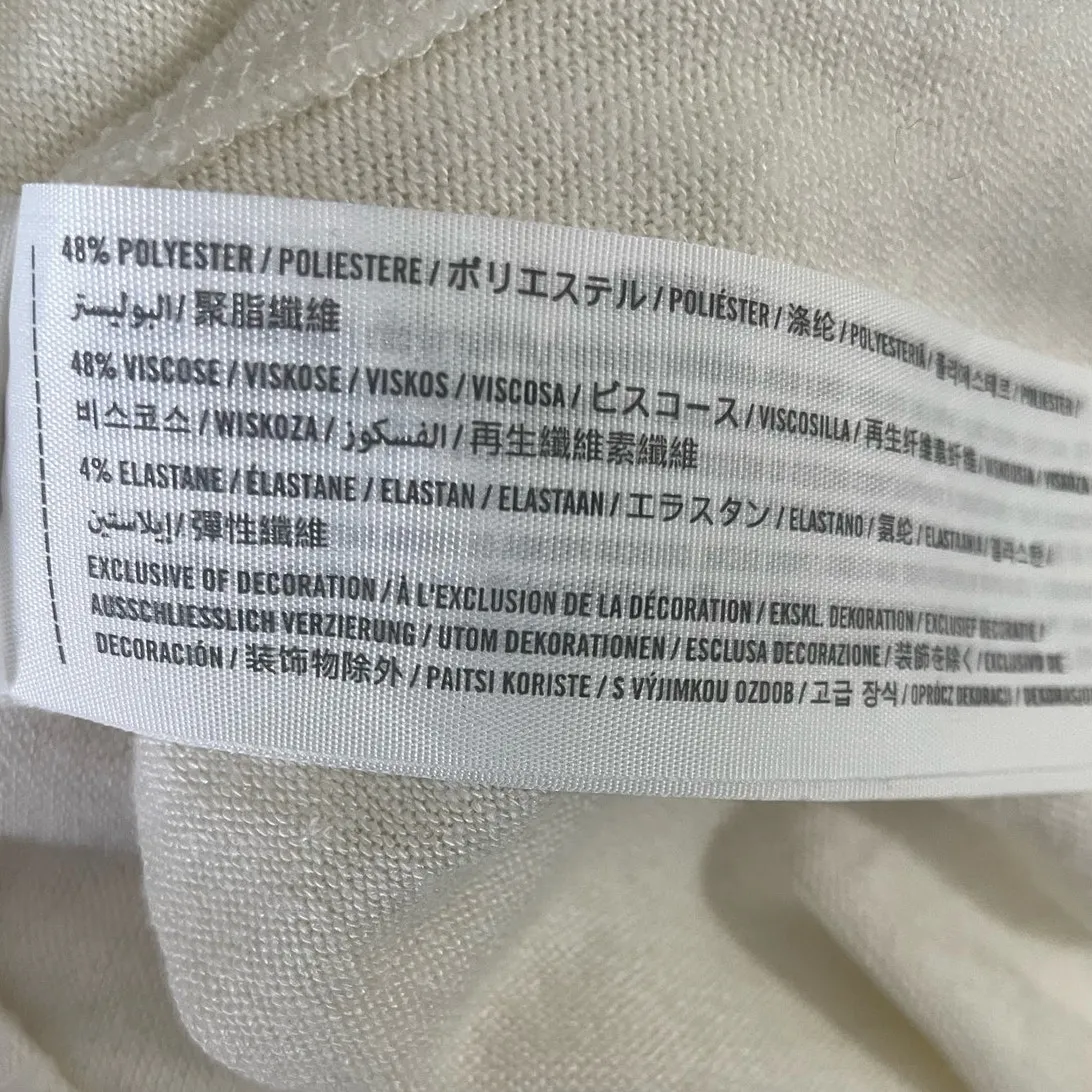 Y2K Abercrombie & Fitch Women Loungewear Top Ivory M Sequins Graphic Soft Preppy - Image 7