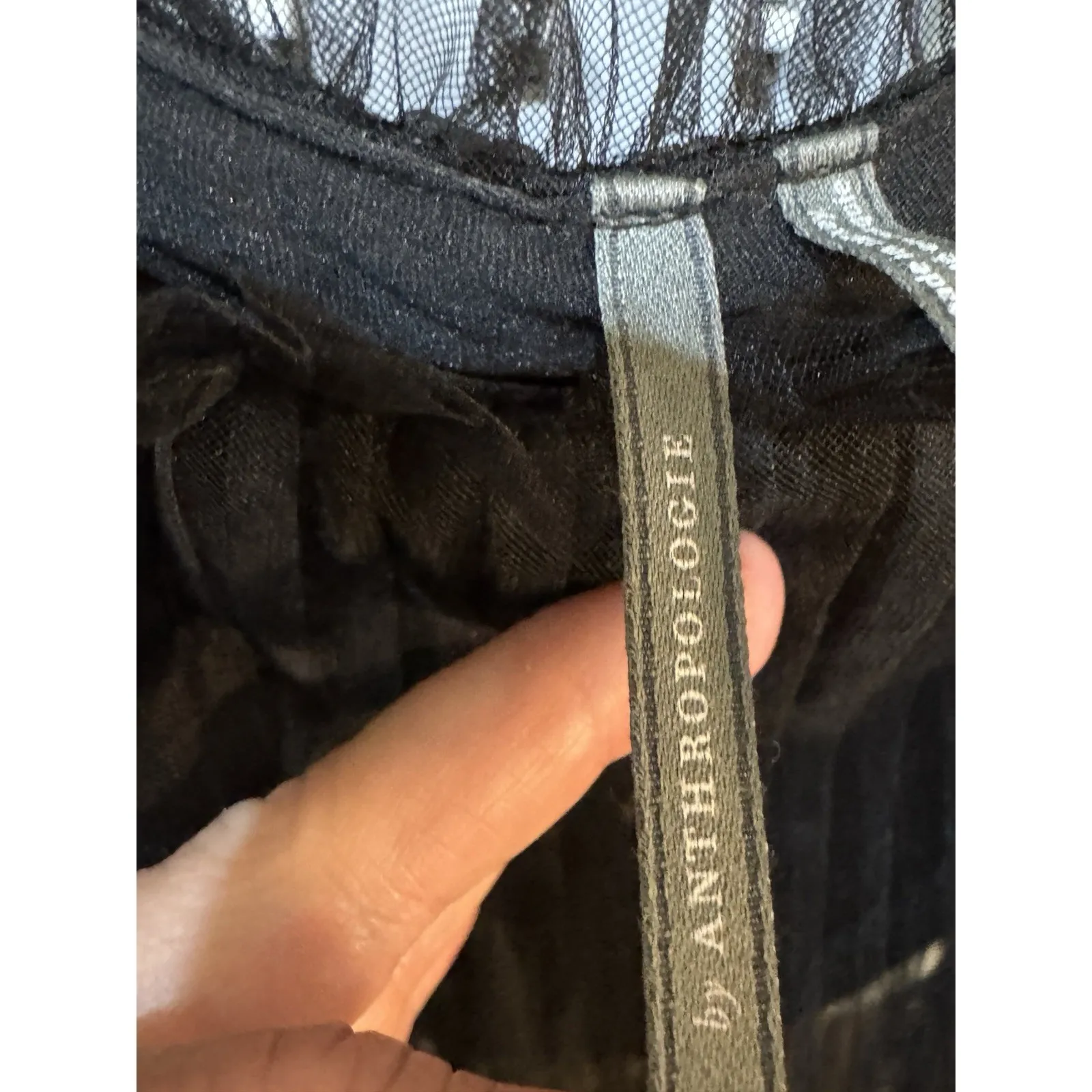 By‎ Anthropologie Pleated Tulle Tank Black Size XL - Image 6