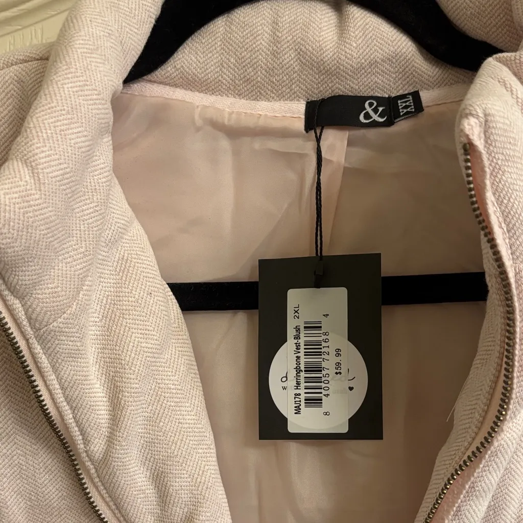 AMPERSAND AVE Light Pink Quilted Vest Size XXL - Image 2