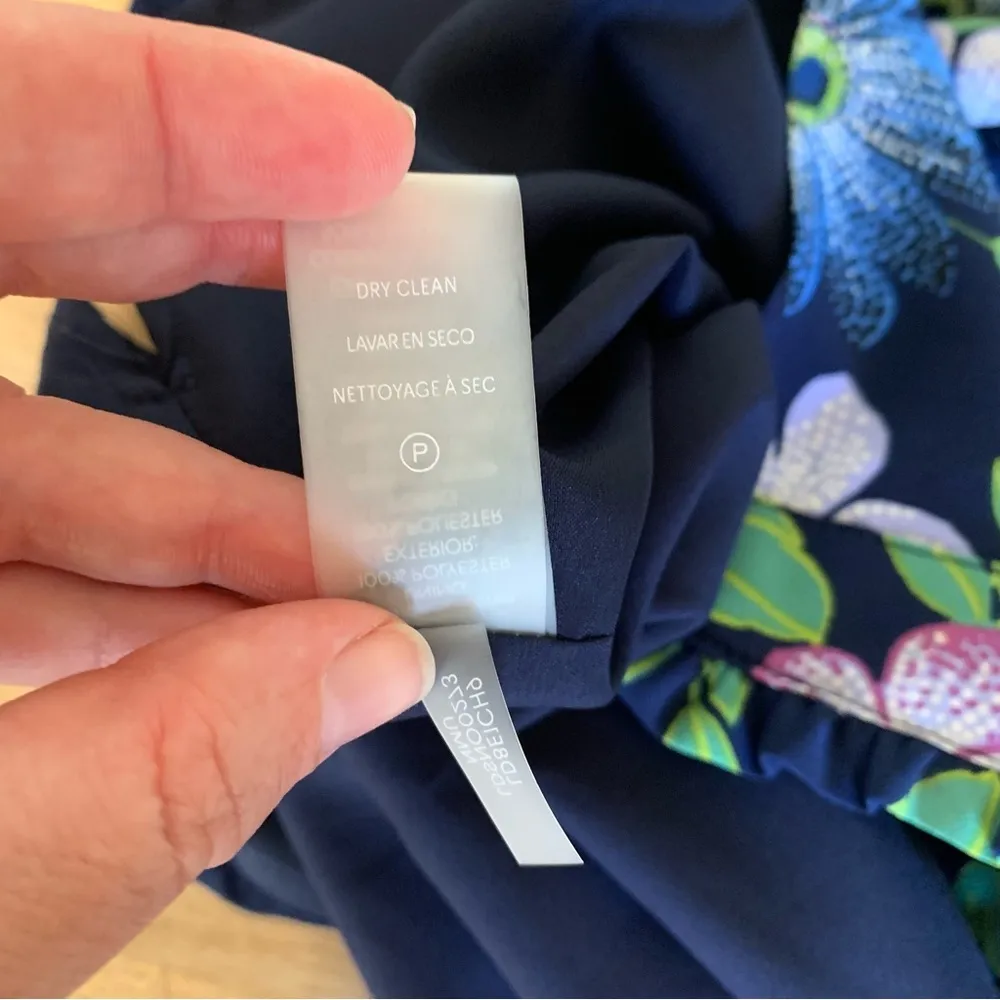 Karl Lagerfeld Paris Blue Floral Sleeveless Button Up Dress 12 - Image 7