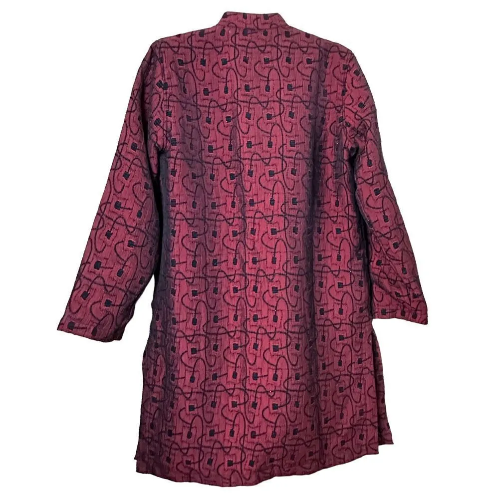 Vintage Chico's Design Red-Black Button Down Coat - Image 11