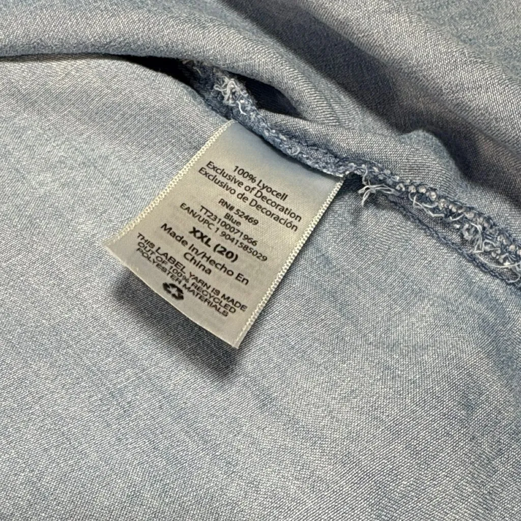 Womens XXL Time & Tru Chambray Button-Down Shirt - Image 7