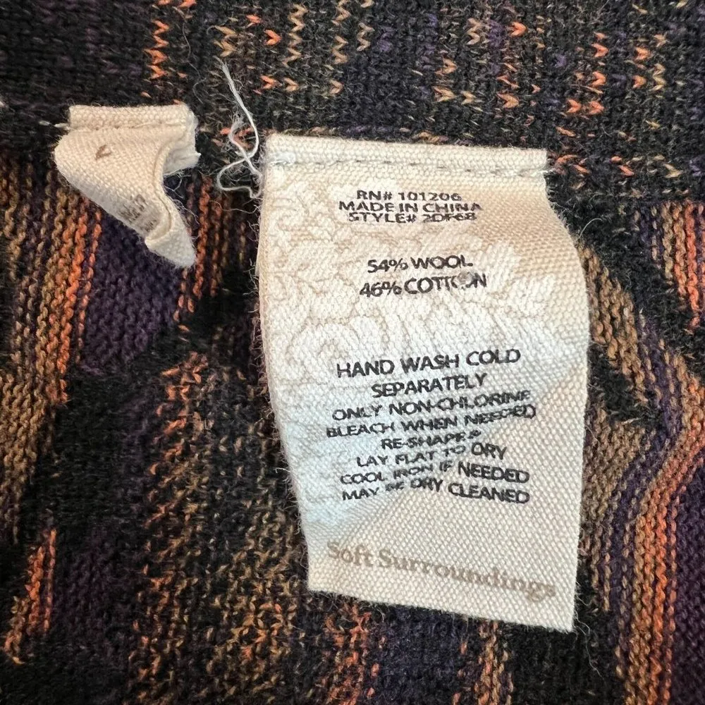 Soft Surroundings Cardigan Sweater Large Cascade Draped Wool Cotton Texture Knit - Image 9