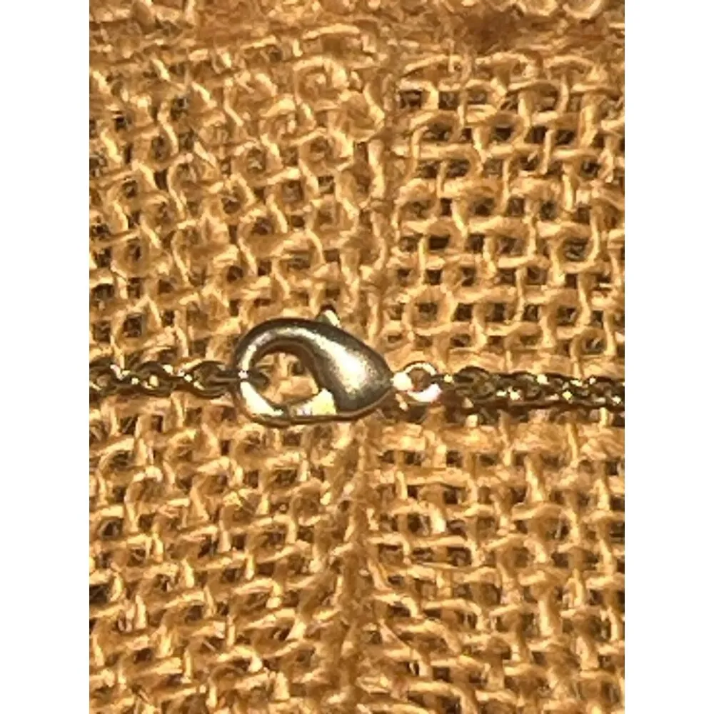 Gold Tone Necklace Red Seed Beads Dangling Floral Charms Choker Collar Boho 15" - Image 4