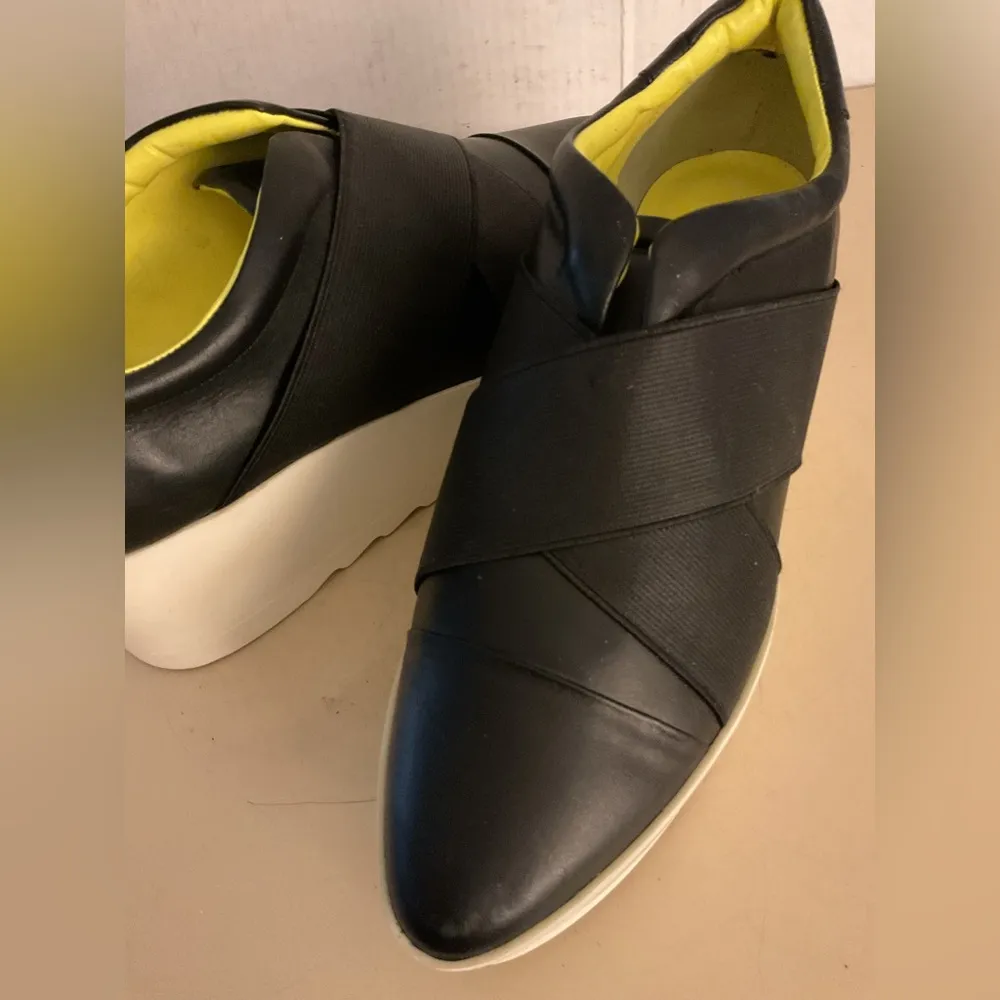 Kendall & Kylie women black leather Slip-On Tasha Wedge Shoes size 9 - Image 3