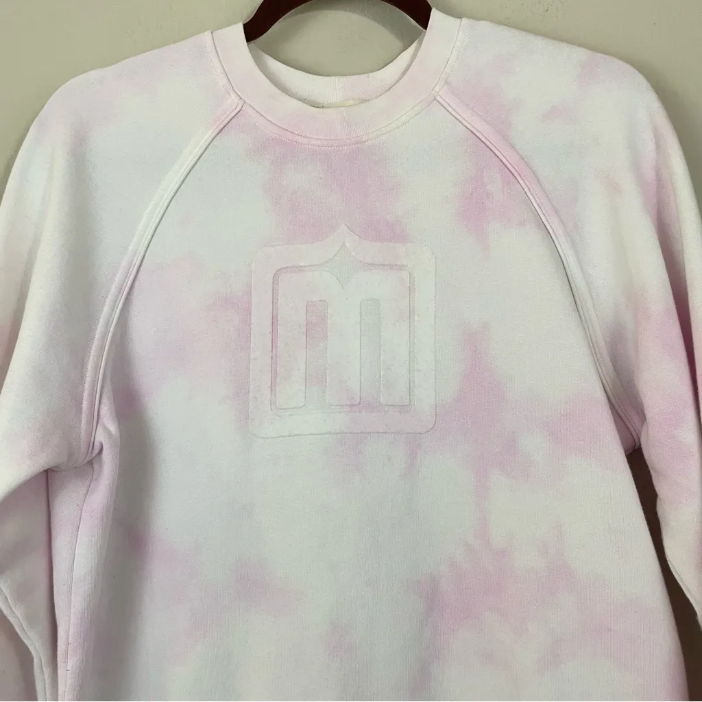 Maje Logo Pink Tye Tie Dyed Sweatshirt Size‎ 1/S - Image 8