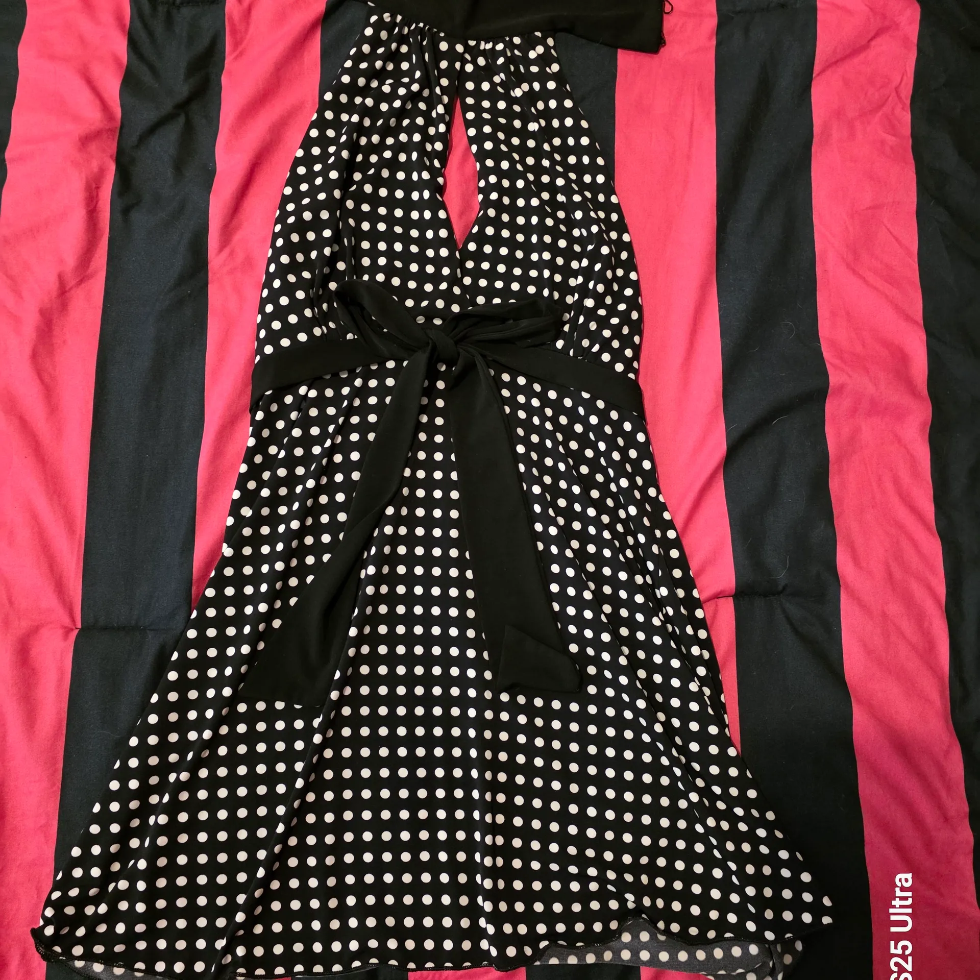 Source Unknown Black and White Polka Dot Halter Top - Image 2