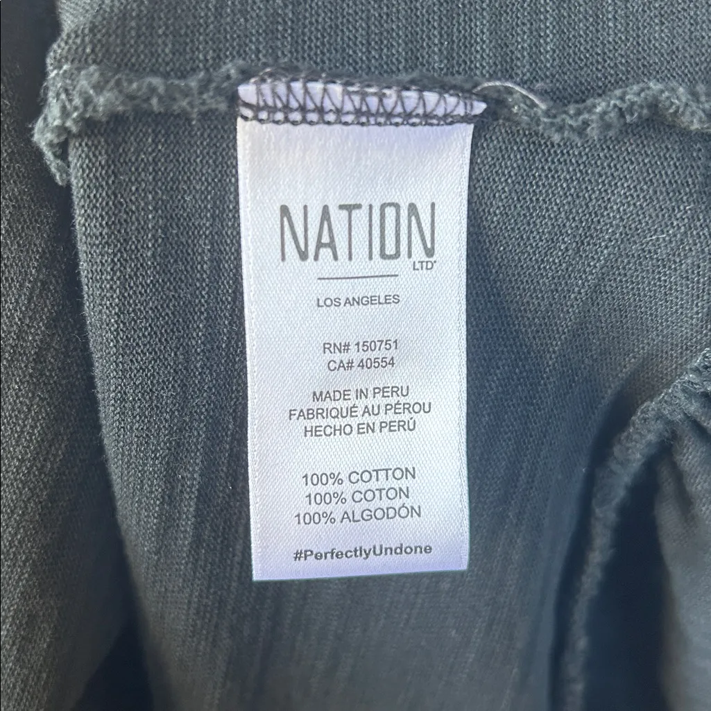 Nation LTD Talli Dress in Jet Black Long Sleeve Button Front Large Gently Used - Image 5