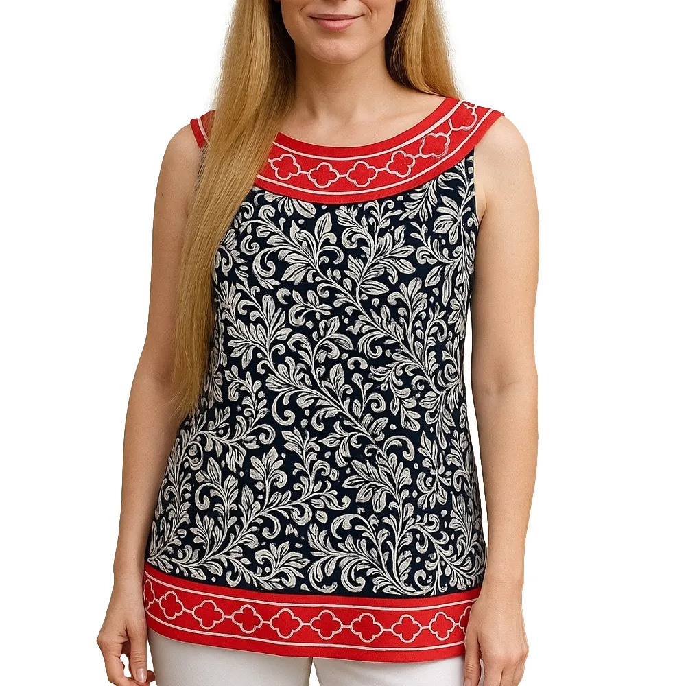 Max Studio Black and White Sleeveless Tank Top - Image 10