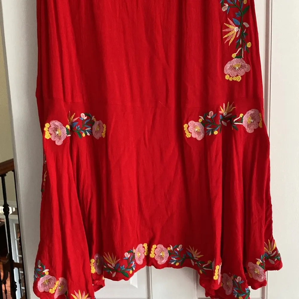 Stunning Red Embroidered Aura Dress - Image 2