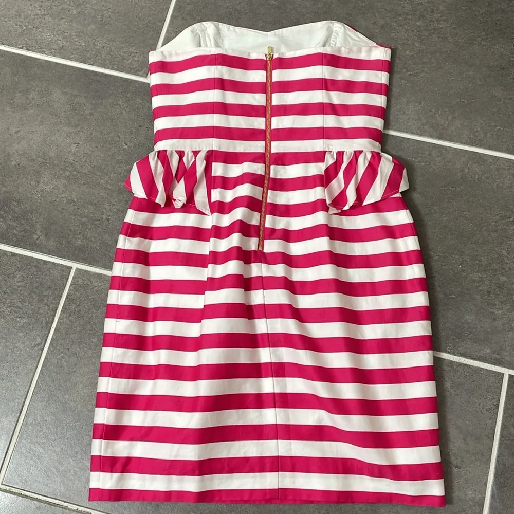 Lilly Pulitzer Azalea Swizzle Stripe Maybell Peplum Dress size 2 - Image 5