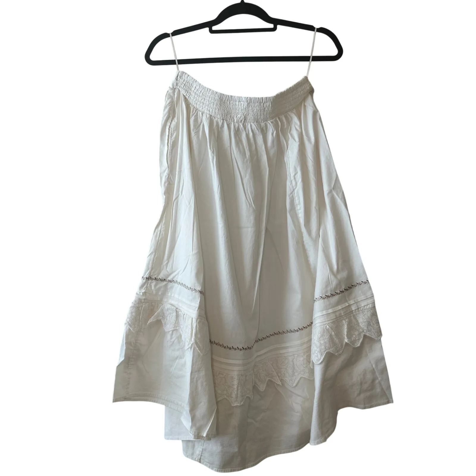 Free People Maeberrie Embroidered Crop Top & Skirt Set Ivory Size M NWT - Image 7