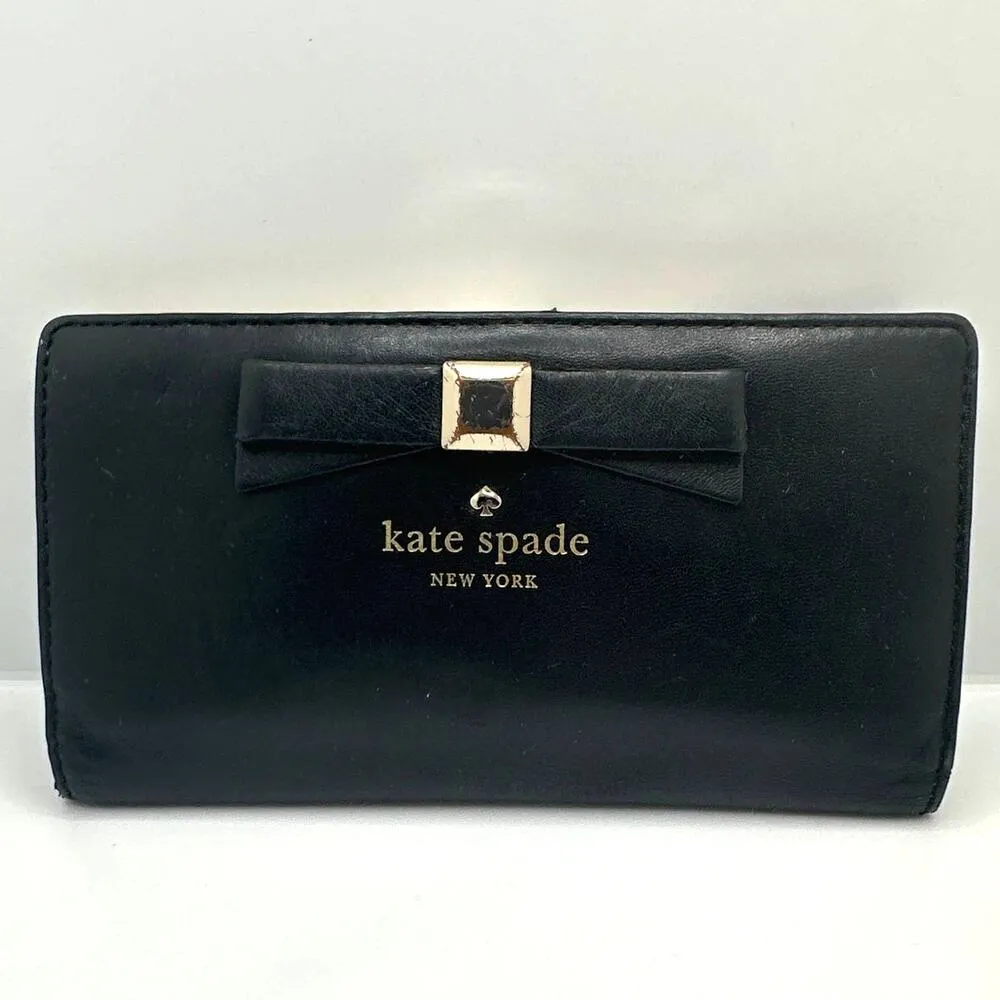 KATE SPADE New York Black North Court Bow Stacy Wallet - Image 7