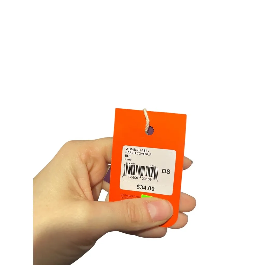 Freely Womens Missy Pareo Coverup Black OS Lightweight Beachwear Size M - Image 3