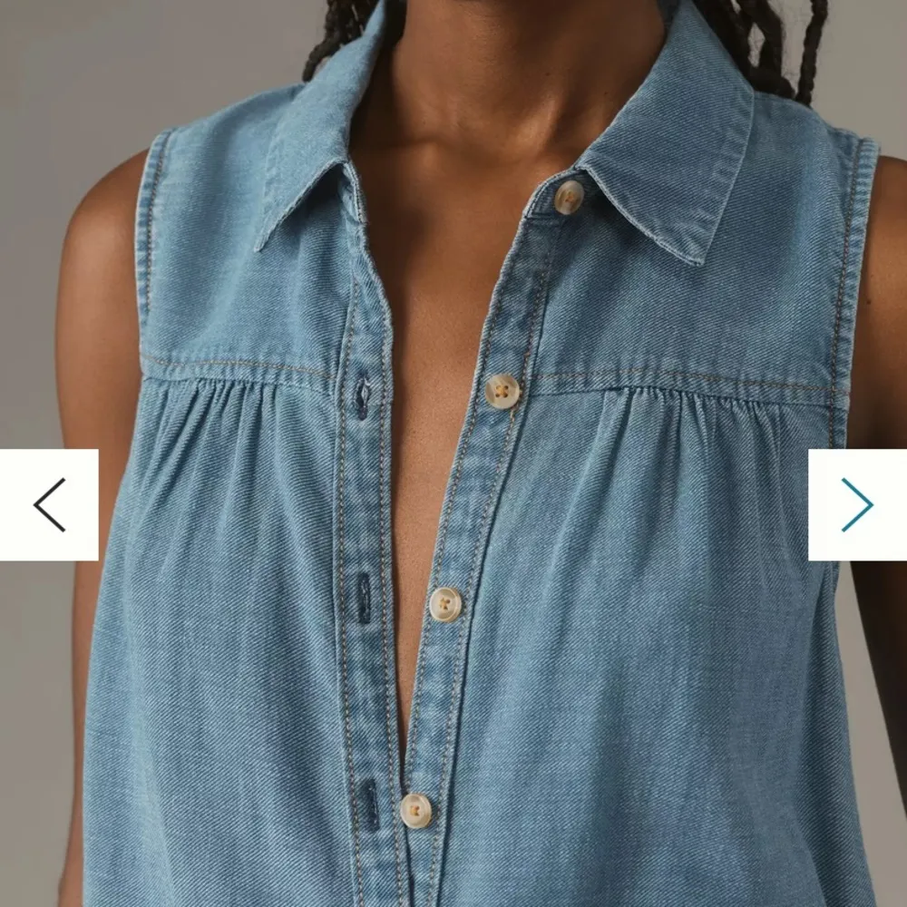 Anthropologie Blue Lightweight Denim Flounce Dress Plus Size 3X New NWT RARE HTF - Image 5