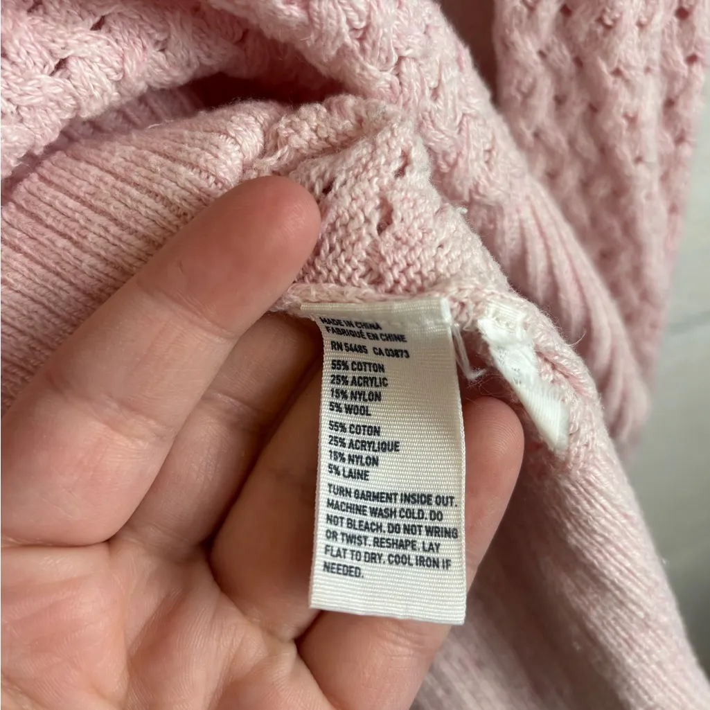 American Eagle Women’s Baby Pink Long Sleeve Casual Knit Sweater Size Medium - Image 4