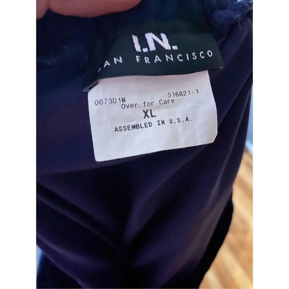 I.N San Francisco Navy Pull On Skater Lined Skirt Textured Size XL - Image 6