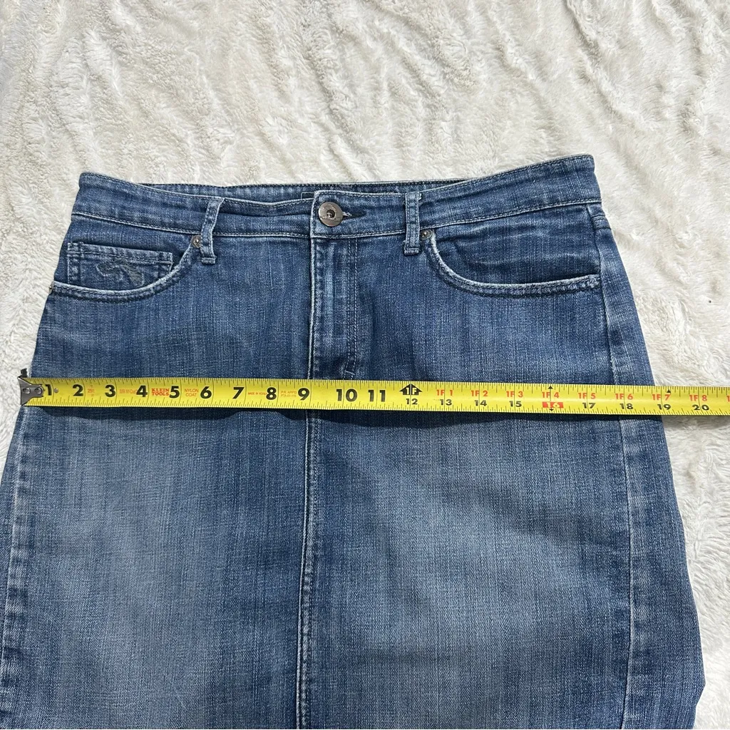 Jordache Size 30/10 Blue Legacy Knee Length Jean Skirt Casual Rustic Western - Image 7
