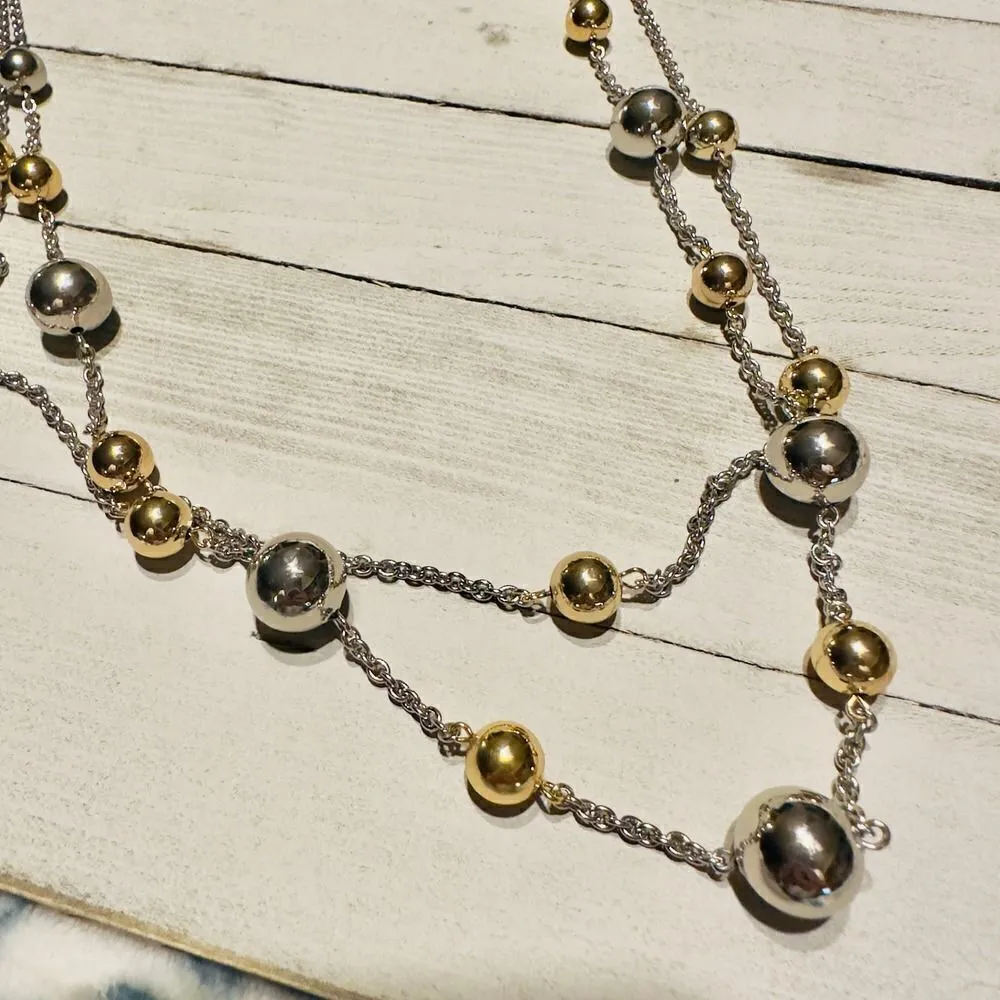 Talbots Silver And Gold Round Balls Necklace - Image 3