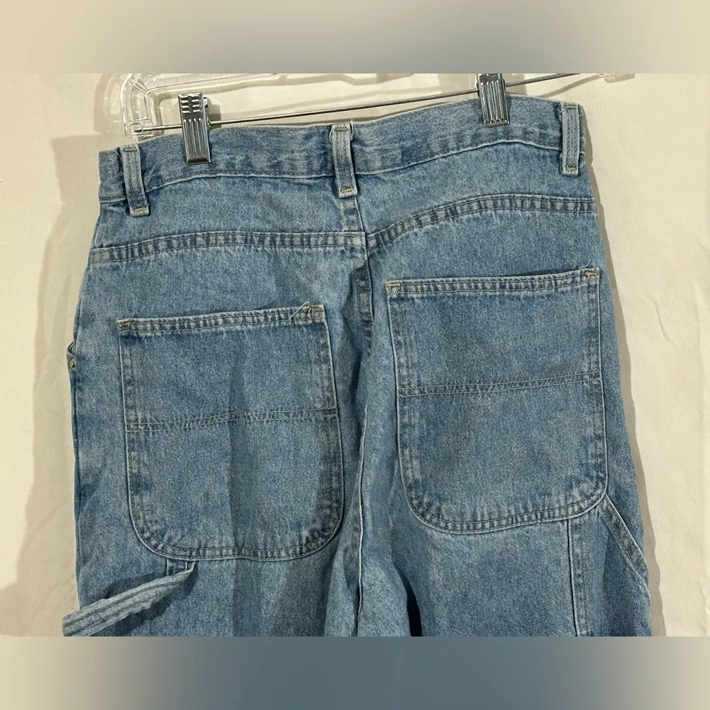 Vintage Action West Carpenter Jeans 90s Y2K Light Wash Baggy Workwear Denim 14” Blue Size 28 - Image 4