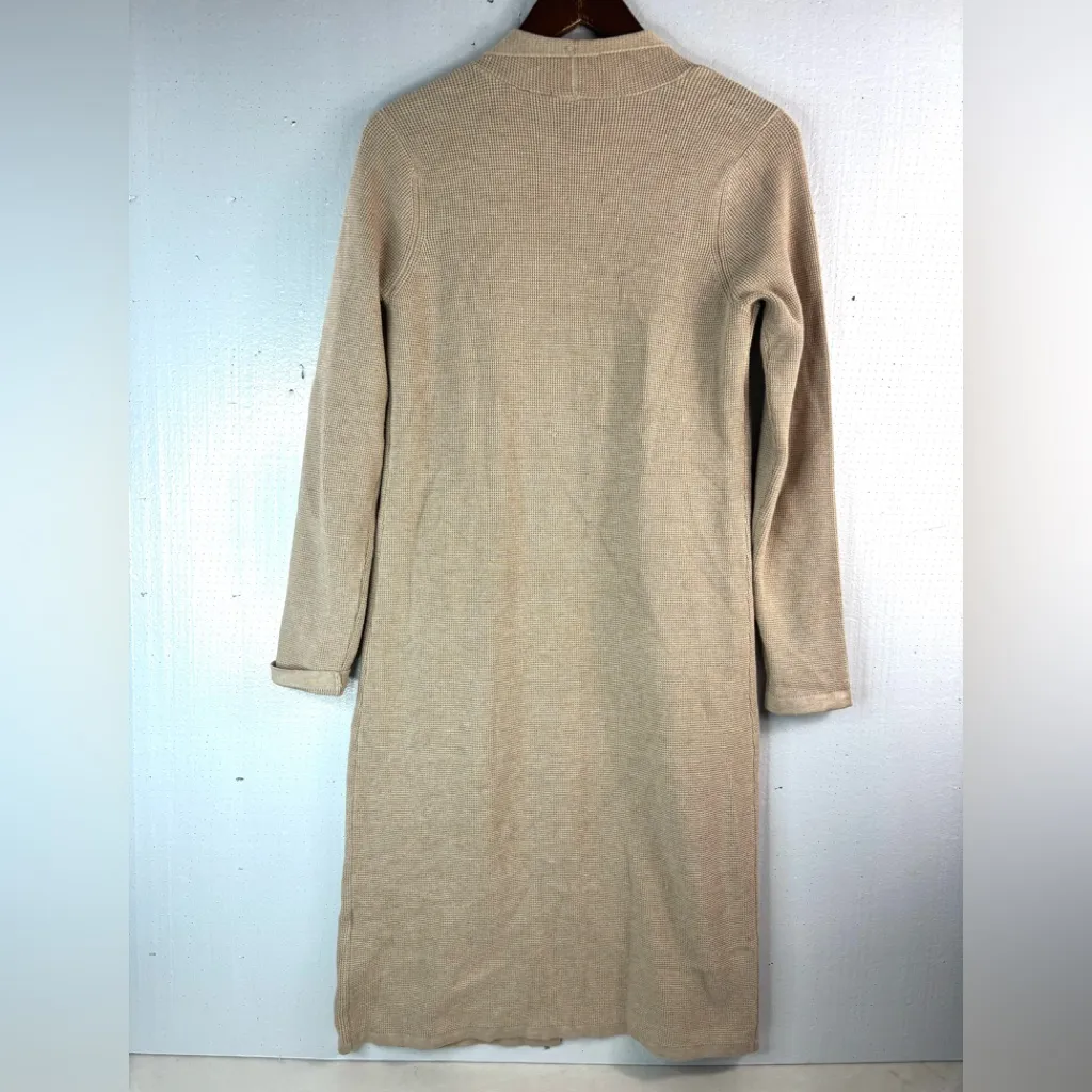 Cyrus S Women's Beige Pocketed Midi Cardigan Sweater - Image 5