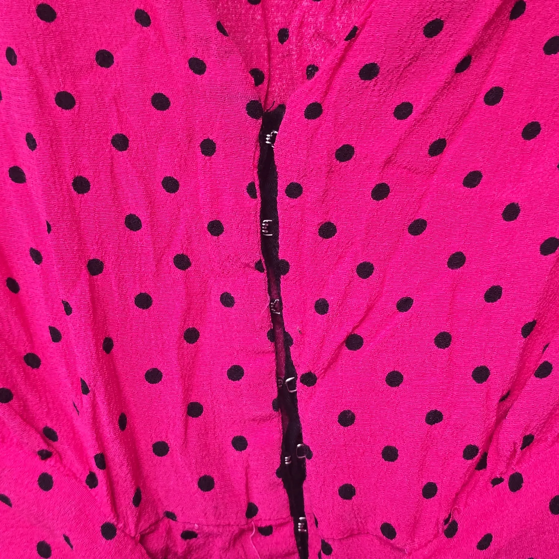 Zara TRF Pink Black Polka Dot Corset Front Top Small - Image 6